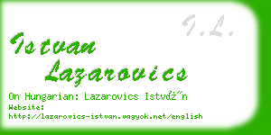 istvan lazarovics business card